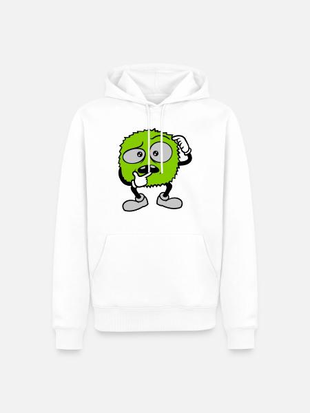 Comic skeptical face monster - Men’s Premium Organic Hoodie - white