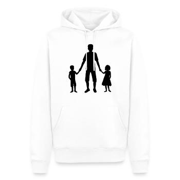 Papa 2 enfants famille - Sweat à capuche Premium bio Homme - blanc - Devant - Nico (187cm)