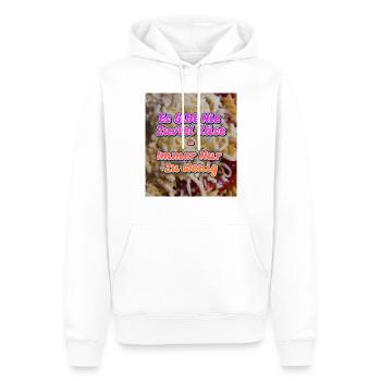 Es gibt nie zuviel Käse! - Männer Premium Bio Hoodie - Weiß - Vorne - Nico (187cm)