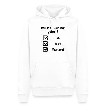 Willst du mit mir gehen? - Männer Premium Bio Hoodie - Weiß - Vorne - Nico (187cm)