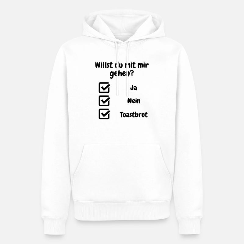 Willst du mit mir gehen? - Männer Premium Bio Hoodie - Weiß