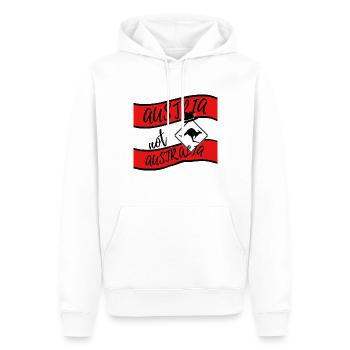 Austria Design -Austria not Australia Saying - Men’s Premium Organic Hoodie - white - Front - Nico (187cm)