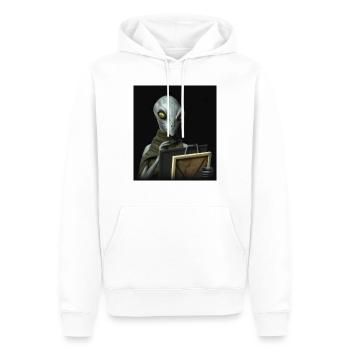 Alien artist - Men’s Premium Organic Hoodie - white - Front - Nico (187cm)