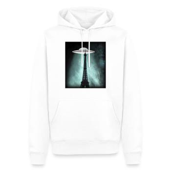 UFO Over Paris - Men’s Premium Organic Hoodie - white - Front - Nico (187cm)