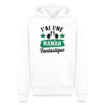 j ai une maman fantastique - Sweat à capuche Premium bio Homme - blanc - Devant - Nico (187cm)