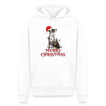 Weihnachten Geschenk Hund Lichterkette - Männer Premium Bio Hoodie - Weiß - Vorne - Nico (187cm)