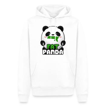 Fat Panda mit Bambus - Pandabär Cute Kawaii ^_^ - Männer Premium Bio Hoodie - Weiß - Vorne - Nico (187cm)