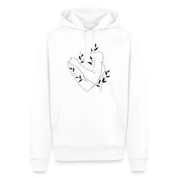 Wachsender Körper - Männer Premium Bio Hoodie - Weiß - Vorne - Nico (187cm)
