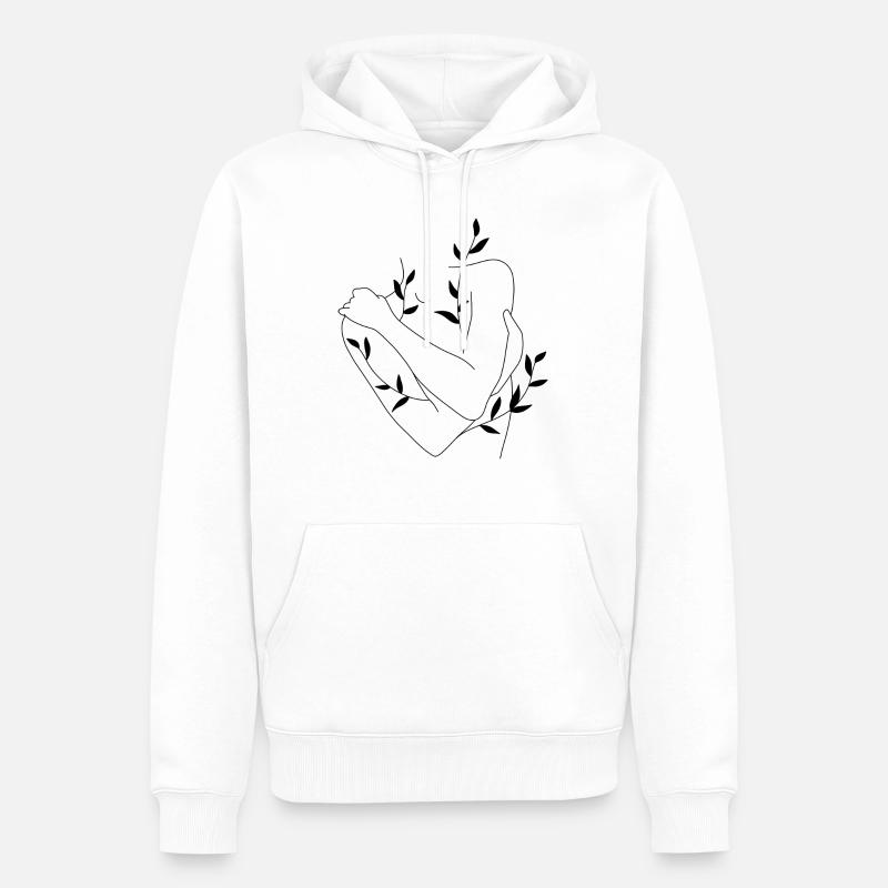 Wachsender Körper - Männer Premium Bio Hoodie - Weiß