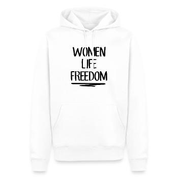 Liberté de vie de femme - Iran - Mahsa Amini - Sweat à capuche Premium bio Homme - blanc - Devant - Nico (187cm)