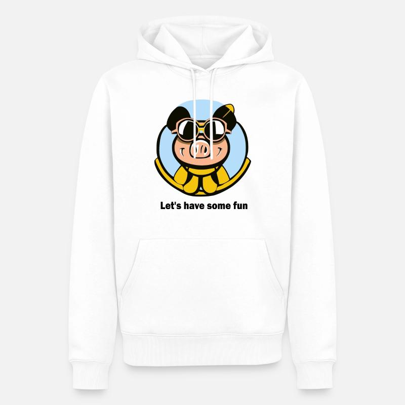 S’amuser avec le cochon - Sweat à capuche Premium bio Homme - blanc