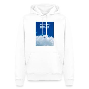 Les voyages sont les plus élevés. Passionné de voyages - Sweat à capuche Premium bio Homme - blanc - Devant - Nico (187cm)