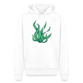 Wavy green plant - Men’s Premium Organic Hoodie - white - Front - Nico (187cm)