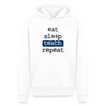 eat sleep teach repeat - Eating Sleep Lessons - Men’s Premium Organic Hoodie - white - Front - Nico (187cm)