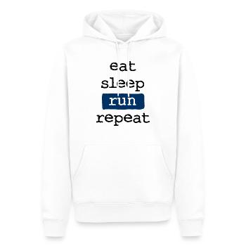 eat sleep run repeat - Essen Schlafen Running - Men’s Premium Organic Hoodie - white - Front - Nico (187cm)