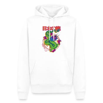 Chinesischer Drache - Männer Premium Bio Hoodie - Weiß - Vorne - Nico (187cm)
