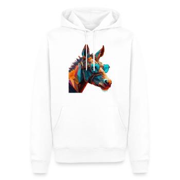L’âne comme vecteur et polygone avec des lunettes intelligentes - Sweat à capuche Premium bio Homme - blanc - Devant - Nico (187cm)
