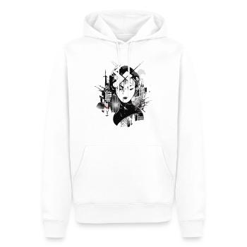 La geisha - Sweat à capuche Premium bio Homme - blanc - Devant - Nico (187cm)