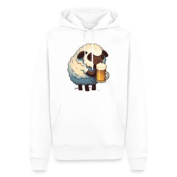 Petit mouton mignon à la bière - Sweat à capuche Premium bio Homme - blanc - Devant - Nico (187cm)