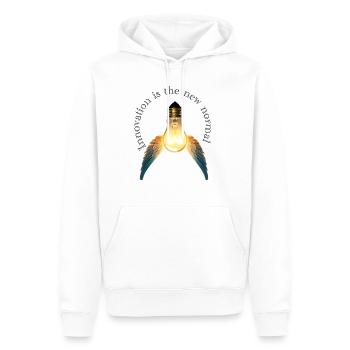 L’innovation est la nouvelle norme (Journée mondiale de la créativité) - Sweat à capuche Premium bio Homme - blanc - Devant - Nico (187cm)