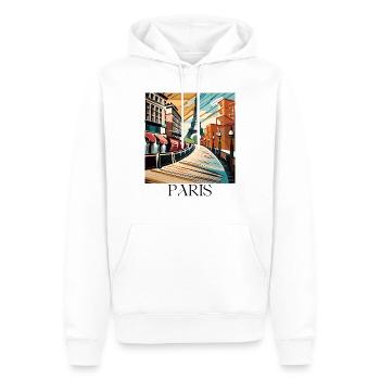 PARIS - Männer Premium Bio Hoodie - Weiß - Vorne - Nico (187cm)