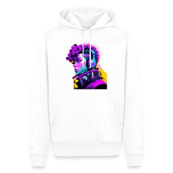 Musik Cyborg Headset - Männer Premium Bio Hoodie - Weiß - Vorne - Nico (187cm)