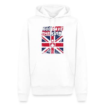 Gott schütze den König Roi Charles III. - Männer Premium Bio Hoodie - Weiß - Vorne - Nico (187cm)