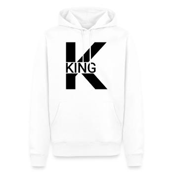 KING - Männer Premium Bio Hoodie - Weiß - Vorne - Nico (187cm)