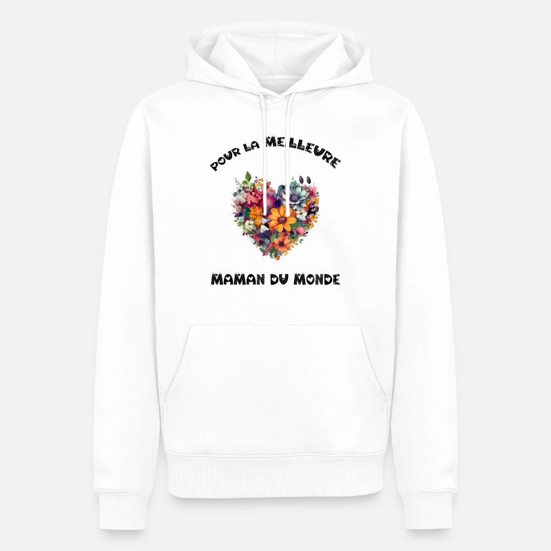 Bouquet de fleurs en coeur - Sweat à capuche Premium bio Homme - blanc