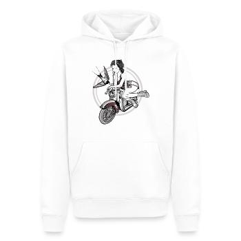 Schwalbe Lady // Illustration - Männer Premium Bio Hoodie - Weiß - Vorne - Nico (187cm)