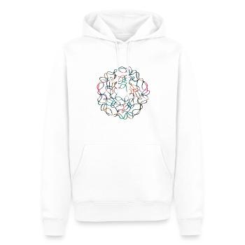 Fleur abstraite - Sweat à capuche Premium bio Homme - blanc - Devant - Nico (187cm)