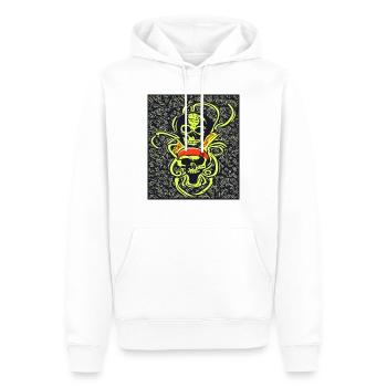 Abstract Skulls - Männer Premium Bio Hoodie - Weiß - Vorne - Nico (187cm)