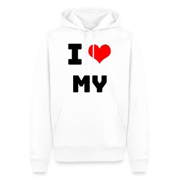 i love MY - Männer Premium Bio Hoodie - Weiß - Vorne - Nico (187cm)