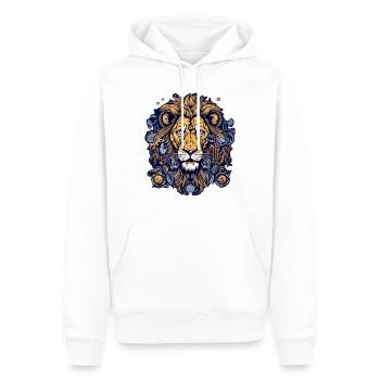 Kitu der Löwe - Männer Premium Bio Hoodie - Weiß - Vorne - Nico (187cm)