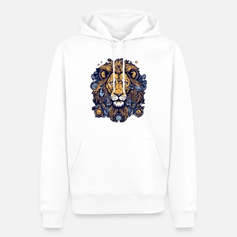 Kitu der Löwe - Männer Premium Bio Hoodie - Weiß