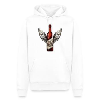 Bouteille de vin ailée n°2 - Sweat à capuche Premium bio Homme - blanc - Devant - Nico (187cm)