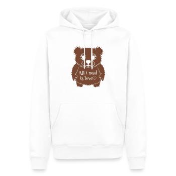 All i need is love - Men’s Premium Organic Hoodie - white - Front - Nico (187cm)