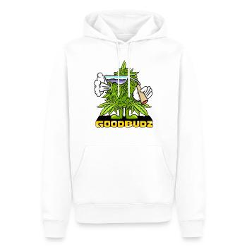 GOODBUDZ - Sweat à capuche Premium bio Homme - blanc - Devant - Nico (187cm)