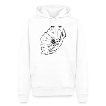 Fleur de pavot - Sweat à capuche Premium bio Homme - blanc - Devant - Nico (187cm)