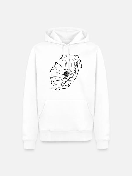 Mohn Blume - Männer Premium Bio Hoodie - Weiß