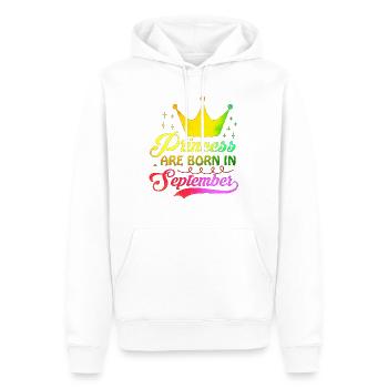 anniversaire joyeux septembre né dans funny party queen - Sweat à capuche Premium bio Homme - blanc - Devant - Nico (187cm)