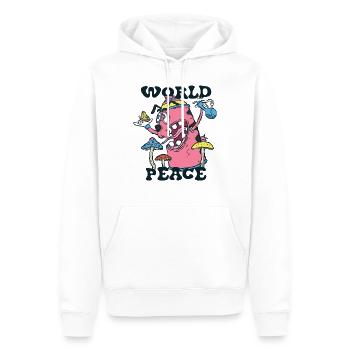 420 Weltfrieden Tapferer Hund - Männer Premium Bio Hoodie - Weiß - Vorne - Nico (187cm)