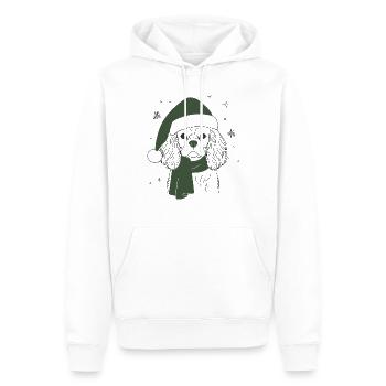 Design König Charles Weihnachten - Festlicher Hund - Männer Premium Bio Hoodie - Weiß - Vorne - Nico (187cm)