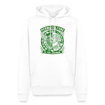 La permaculture est la réponse - Sweat à capuche Premium bio Homme - blanc - Devant - Nico (187cm)