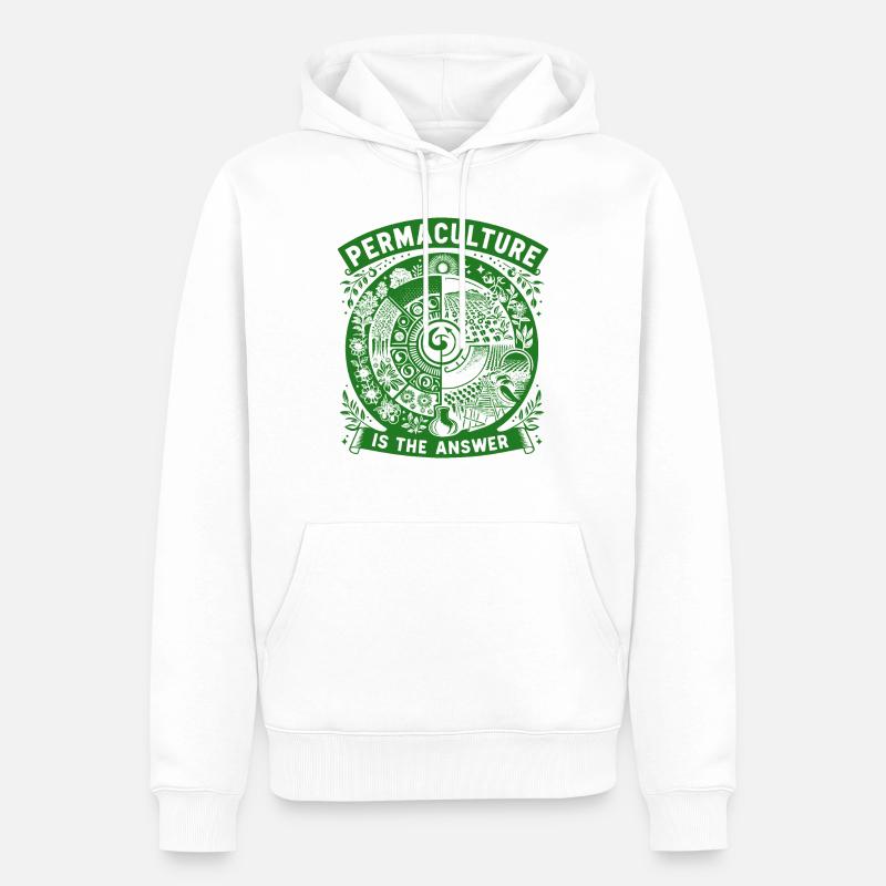 La permaculture est la réponse - Sweat à capuche Premium bio Homme - blanc