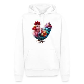Poule en laine - Sweat à capuche Premium bio Homme - blanc - Devant - Nico (187cm)
