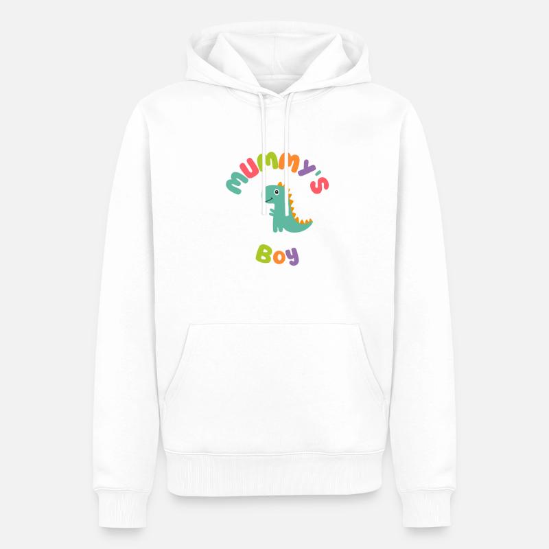 Mamans garçon Dino - Sweat à capuche Premium bio Homme - blanc