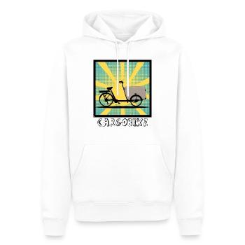 Vélo cargo Popartstyle, Vélo cargo - Sweat à capuche Premium bio Homme - blanc - Devant - Nico (187cm)