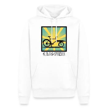 Vélo cargo Popartstyle, Vélo cargo - Sweat à capuche Premium bio Homme - blanc - Devant - Nico (187cm)