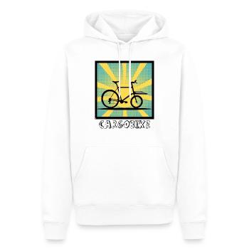 Vélo cargo Popartstyle, Vélo cargo - Sweat à capuche Premium bio Homme - blanc - Devant - Nico (187cm)